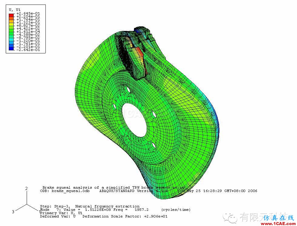 盤式制動器剎車噪音模擬分析hypermesh培訓(xùn)教程圖片4